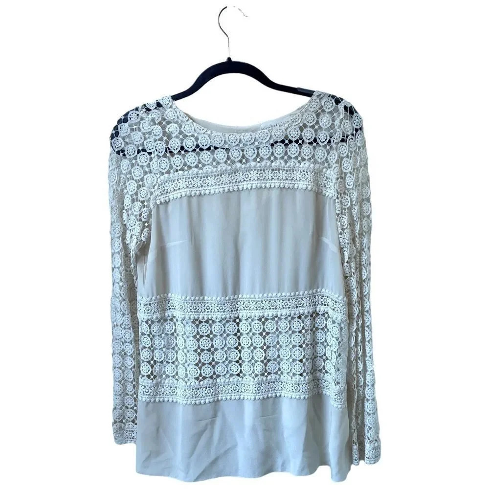 JOHNNY WAS 4 Love and Liberty Size Small Cream Lace Top